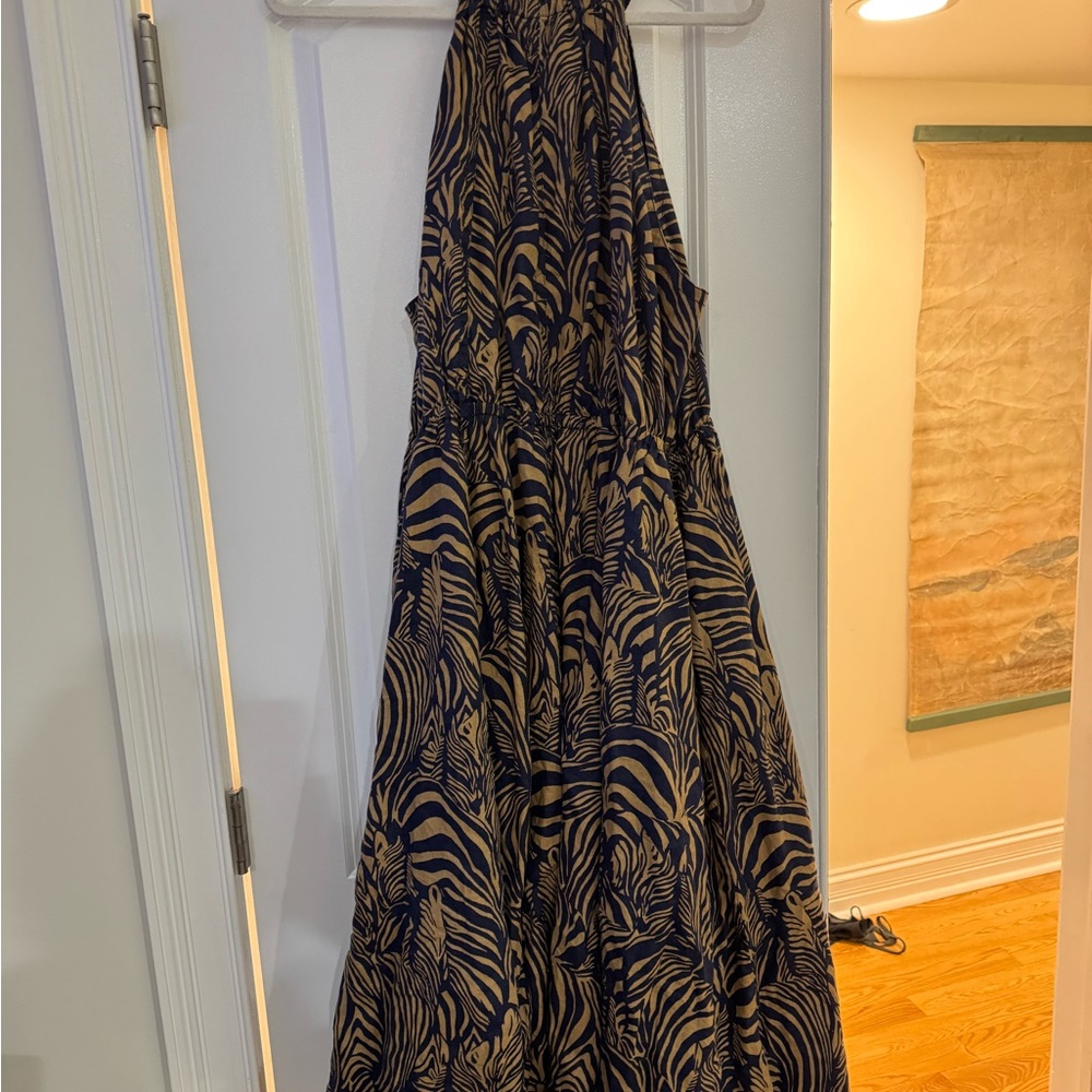 Banana Republic tropical print belted button down dress women's XI